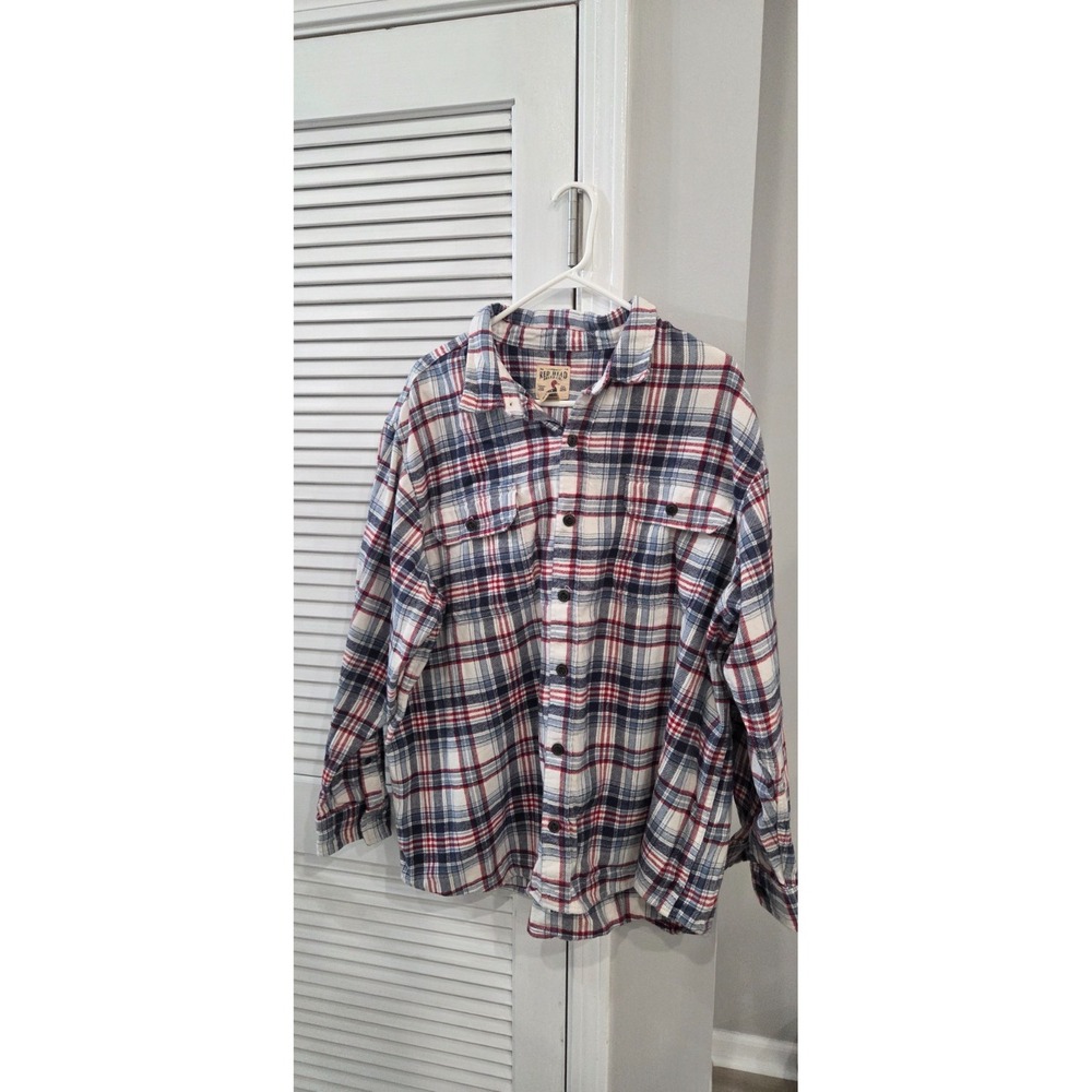 Mens RedHead Brand Co. Red & Blue Plaid Flannel Size XXXL